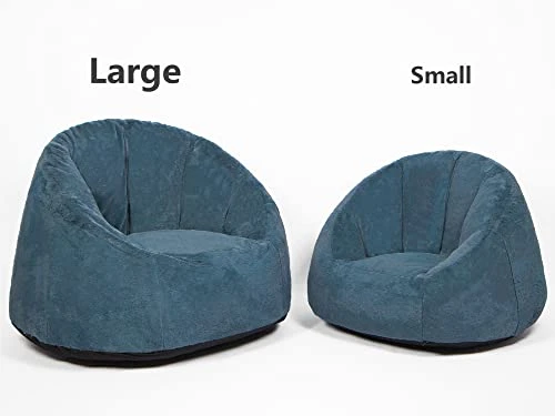 N&V Medium Bean Bag Chair, Adult Size Bean Bag Sack, Foam Filling, Includes Removable And Machine Washable Cover, 37in, Soft Faux Fur (Blue) 3 N&V Medium Bean Bag Chair, Adult Size Bean Bag Sack, Foam Filling, Includes Removable And Machine Washable Cover, 37in, Soft Faux Fur (Blue) - Image 3