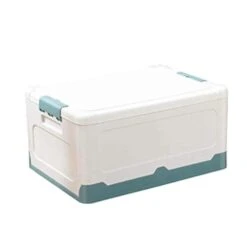 GULRUH Storage Basket, Folding Storage Box Household Storage Box Student Books Book Book Box Plastic Storage Box Dormitory Storage Box Storage Bag 47*34*23.5cm, Reinforced And Durable ( Color : Green