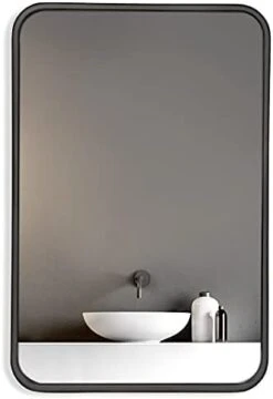 HOWOFURN Wall Mount Mirror, 24x36 Rectangular Bathroom Mirror, Wall Mirror For Bathroom, Stainless Steel Metal Frame, Gourd Hooks, Vertical & Horizontal Hang, Ideal For Bedroom, Bathroom, Living Room 13 HOWOFURN Wall Mount Mirror, 24x36 Rectangular Bathroom Mirror, Wall Mirror For Bathroom, Stainless Steel Metal Frame, Gourd Hooks, Vertical & Horizontal Hang, Ideal For Bedroom, Bathroom, Living Room -Songmics Furniture Shop 31sQyxNC2OS. AC