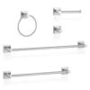 Bathroom Hardware Set Of 5， Zinc Alloy Wall Mounted Bathroom Accessories Kit，Towel Bar Accessory Set Includes 24 Inch Towel Bar,18inch Towel Rack,Toilet Paper Holder,Towel Ring,Hook