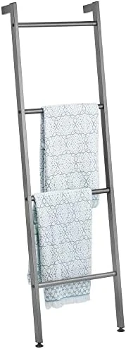 MDesign Metal Wall-Leaning Towel Ladder For Bathroom - 4-Level Decorative Ladder Rack And Towel Holder - Rustic Bath Towel Storage Stand For Modern Decor - Bathroom Towel Ladder Rack - Matte Black 8 MDesign Metal Wall-Leaning Towel Ladder For Bathroom - 4-Level Decorative Ladder Rack And Towel Holder - Rustic Bath Towel Storage Stand For Modern Decor - Bathroom Towel Ladder Rack - Matte Black - Image 8
