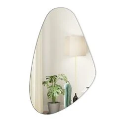 WOODWORTH Irregular Mirror Decor For Living Room Bedroom Entryway, Wall Mounted Frameless 20 X 33 Inch Mirror For Wall Decor (Triangle) -Songmics Furniture Shop 31smfrglZSL