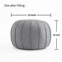 C COMFORTLAND Unstuffed Faux Suede Ottoman Pouf, Round Foot Rest Poof Ottomans, Floor Foot Stool Poufs, Bean Bag Chair Cover With Storage For Living Room, Bedroom, Or Wedding Gifts Grey 17 C COMFORTLAND Unstuffed Faux Suede Ottoman Pouf, Round Foot Rest Poof Ottomans, Floor Foot Stool Poufs, Bean Bag Chair Cover With Storage For Living Room, Bedroom, Or Wedding Gifts Grey -Songmics Furniture Shop 31soE0wf0UL