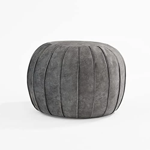 C COMFORTLAND Unstuffed Pouf, Faux Leather Poufs Cover, Large Round Poof Ottomans, Floor Bean Bag Ottoman, Foot Rest Storage Pouffe For Living Room, Bedroom, Or Gifts Gold 9 C COMFORTLAND Unstuffed Pouf, Faux Leather Poufs Cover, Large Round Poof Ottomans, Floor Bean Bag Ottoman, Foot Rest Storage Pouffe For Living Room, Bedroom, Or Gifts Gold - Image 9