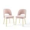 Modway Rouse Dining Room Side Chair Set Of 2, Pink
