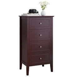 GENERIC 4 Drawer Chest, Bathroom Floor Cabinet With Solid Wood Frame 19.7L X 15.7W X 37.4H In