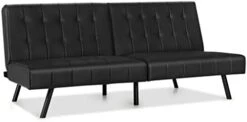 YTYZC Futon Sofa Bed PU Leather Convertible Folding Couch Sleeper Lounge Convenient Installation (Color : Black) 12 YTYZC Futon Sofa Bed PU Leather Convertible Folding Couch Sleeper Lounge Convenient Installation (Color : Black) -Songmics Furniture Shop 31t63EsZrIL. AC