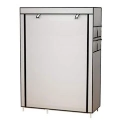 ACCSTORE Canvas Wardrobe Portable Wardrobe Clothes Storage With 6 Shelves And Hanging Rail,Grey -Songmics Furniture Shop 31t6P6hJI2L