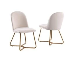 Morden Fort 5 Piece Round Dining Table With Dining Chair Set, Modern Luxaury Velvet Upholstered Dining Table Set With 4 Hexagonal Chair For Dining Room, Restaurant - Beige -Songmics Furniture Shop 31tCt33AnDS