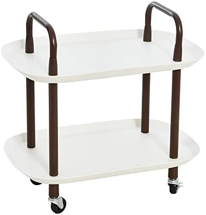 Main + Mesa Modern Plastic And Metal 2-Tier Trolley, Black And Dark Green 5 Main + Mesa Modern Plastic And Metal 2-Tier Trolley, Black And Dark Green - Image 5