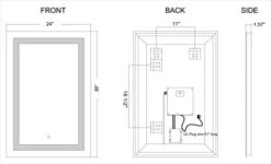 24X36 Inch Wall Mounted Led Lighted Bathroom Mirror With Touch Switch (GS099-2436) (24x36 Inch) -Songmics Furniture Shop 31tVT1cXKxL