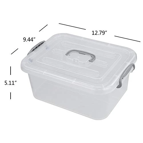 Nesmilers 2 Packs Storage Bin With Lid, 8 Liter Plastic Box Set 2 Nesmilers 2 Packs Storage Bin With Lid, 8 Liter Plastic Box Set - Image 2