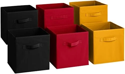 Sorbus® 11 Inch Cube Storage Organizer Bins - 6 Pack - Foldable Storage Cubes - Rectangular Shelf Basket - Great For Nursery, Playroom, Closet, Home Organization (Multi - Pink Orange Purple) 13 Sorbus® 11 Inch Cube Storage Organizer Bins - 6 Pack - Foldable Storage Cubes - Rectangular Shelf Basket - Great For Nursery, Playroom, Closet, Home Organization (Multi - Pink Orange Purple) - Image 13