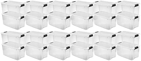 Sterilite 30 Quart Clear Plastic Stackable Storage Container Bin Box Tote With White Latching Lid Organizing Solution For Home & Classroom, 24 Pack 11 Sterilite 30 Quart Clear Plastic Stackable Storage Container Bin Box Tote With White Latching Lid Organizing Solution For Home & Classroom, 24 Pack - Image 11