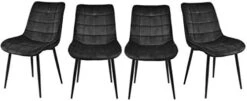 Payeel Upholstered Velvet Dining Chairs Set Of 4 Modern Tufted Dining Side Chairs W/Metal Legs Modern Cushion Seats And Back For Living Kitchen, Vanity, And Waiting Room(Black) -Songmics Furniture Shop 31txJS94vXL. AC