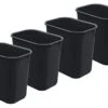 Acrimet Wastebasket Bin 27QT (Plastic) (Black Color) (Set Of 4)