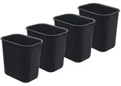 Acrimet Wastebasket Bin 27QT (Plastic) (Black Color) (Set Of 4)