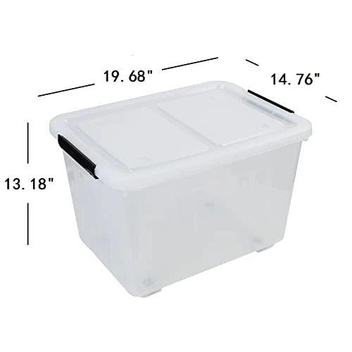 Easymanie 50 Quart Plastic Wheeled Storage Bin, 4 Packs, Plastic Latching Storage Box 3 Easymanie 50 Quart Plastic Wheeled Storage Bin, 4 Packs, Plastic Latching Storage Box - Image 3