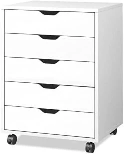 DEVAISE 7-Drawer Chest, Wood Storage Dresser Cabinet With Wheels, White -Songmics Furniture Shop 31uUZ1kObyL. AC
