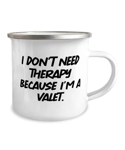GENERIC Unique Valet 12oz Camper Mug, I Don't Need Therapy Because I'm A Valet, Present For Colleagues, Joke Gifts From Friends, Funny Coffee Mug, Funny Tea Mug, Funny Travel Mug, Oz Camper Mug Gift Set, Oz 2 GENERIC Unique Valet 12oz Camper Mug, I Don't Need Therapy Because I'm A Valet, Present For Colleagues, Joke Gifts From Friends, Funny Coffee Mug, Funny Tea Mug, Funny Travel Mug, Oz Camper Mug Gift Set, Oz - Image 2