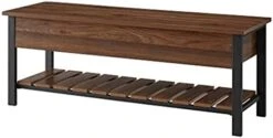 Walker Edison Julian Rustic Farmhouse Lift Top Entry Bench With Bottom Rack, 48 Inch, Barnwood 10 Walker Edison Julian Rustic Farmhouse Lift Top Entry Bench With Bottom Rack, 48 Inch, Barnwood -Songmics Furniture Shop 31ufWkiN6JL. AC