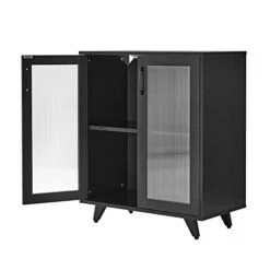 Panana Kitchen Buffet Server Table Accent Sideboard Cupboard Server Buffet Console Table With Doors Cabinet(27inch, Black) -Songmics Furniture Shop 31utfYJ70XL