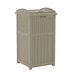 Suncast 33 Gallon Hideaway Trash Can For Patio - Resin Outdoor Trash With Lid - Use In Backyard, Deck, Or Patio - Dark Taupe 25 Suncast 33 Gallon Hideaway Trash Can For Patio - Resin Outdoor Trash With Lid - Use In Backyard, Deck, Or Patio - Dark Taupe -Songmics Furniture Shop 31uuSfV5wgS 1