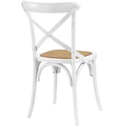 Modway Gear Rustic Modern Farmhouse Elm Wood Rattan Dining Chair In White -Songmics Furniture Shop 31uxLtWLE4L