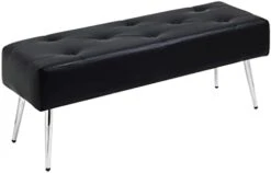 Furnimart Velvet Ottoman Bench Upholstered Tufted Bench With Padded Seat, Footrest Foot Stool With Sturdy Metal Leg, For Bedroom Living Room Entryway -Songmics Furniture Shop 31vH3Wfyj3L. AC