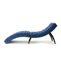 Christopher Knight Home Garret Velvet Chaise Lounge, Cobalt Grey / Dark Brown -Songmics Furniture Shop 31vL6HAAssL