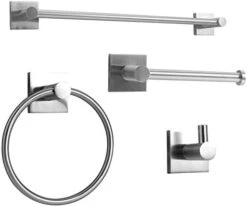 Bathroom Hardware Set Of 5， Zinc Alloy Wall Mounted Bathroom Accessories Kit，Towel Bar Accessory Set Includes 24 Inch Towel Bar,18inch Towel Rack,Toilet Paper Holder,Towel Ring,Hook -Songmics Furniture Shop 31vNOgGLt5L. AC