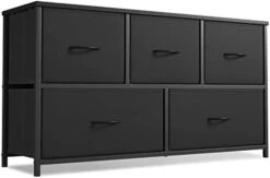 Cubiker Dresser Storage Organizer, 5 Drawer Dresser Tower Unit For Bedroom Hallway Entryway Closets, Small Dresser Clothes Storage With Wide Sturdy Steel Frame Wood Top, Black Grey 14 Cubiker Dresser Storage Organizer, 5 Drawer Dresser Tower Unit For Bedroom Hallway Entryway Closets, Small Dresser Clothes Storage With Wide Sturdy Steel Frame Wood Top, Black Grey -Songmics Furniture Shop 31va5q9HXCL. AC