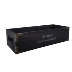 Toilet Paper Holder, Toilet Tank Basket, Rustic Farmhouse Black Bathroom Decor Wooden Box With Handles Organizer For Kitchen Countertop, Bathroom Counter, Toilet Tank Topper, Vanity Table Tray (Black) -Songmics Furniture Shop 31w9goiMb6L