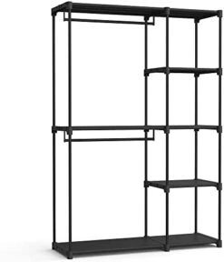 SONGMICS Portable Closet, Freestanding Closet Organizer, Clothes Rack With Shelves, Hanging Rods, Storage Organizer, For Cloakroom, Bedroom, 44.1 X 16.9 X 65 Inches, Black URYG24BK -Songmics Furniture Shop 31wATpY8EfL. AC