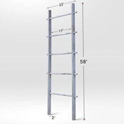 5 Ft Rustic Blanket Ladder Farmhouse - Quilt Ladder For Bedroom | Wood Ladder Decor | Decorative Ladder For Blankets - Easy To Assemble | Wooden Ladder For Blankets | Farmhouse Wooden Blanket Ladder -Songmics Furniture Shop 31wGQJErzQL