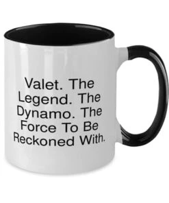 GENERIC Cool Valet Two Tone 11oz Mug, Valet. The Legend. The Dynamo. The, Love Gifts For Coworkers From Team Leader, Birthday Gifts, Coffee Mug, Tea Mug, Travel Mug, Ceramic Mug, Funny Mug, Gift For Him, Gift