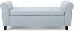 Christopher Knight Home Keiko Fabric Armed Storage Bench, 19.75"D X 50"W X 20.5"H, Light Sky -Songmics Furniture Shop 31wS92ajCwL. AC