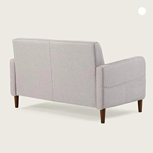 Mellow Adair Mid-Century Modern Loveseat/Sofa/Couch With Armrest Pockets, Tufted Linen Fabric, Light Grey 1 Mellow Adair Mid-Century Modern Loveseat/Sofa/Couch With Armrest Pockets, Tufted Linen Fabric, Light Grey