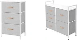 AZL1 Life Concept 3 Drawers Fabric Dresser Storage Tower, Light Grey & Storage Dresser Furniture Unit - Large Standing Organizer Chest, Light Grey -Songmics Furniture Shop 31wb0OZ68YL. AC