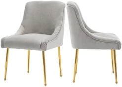 ZHENGHAO Velvet Dining Chairs Set Of 6, Modern Accent Kitchen Chairs With Gold Legs Upholstered Guest Chairs For Living Room/Kitchen/Restaurant, White 18 ZHENGHAO Velvet Dining Chairs Set Of 6, Modern Accent Kitchen Chairs With Gold Legs Upholstered Guest Chairs For Living Room/Kitchen/Restaurant, White -Songmics Furniture Shop 31wcjhG2kL. AC
