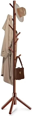 WANGMUXIA High-Grade Wooden Coat Rack, Freestanding Coat Rack With 8 Hooks And 3 Adjustable Size Tree Coat Racks For Bedroom, Hallway, Entrance, Office, For Hats, Coats, Scarves, Handbags 8 WANGMUXIA High-Grade Wooden Coat Rack, Freestanding Coat Rack With 8 Hooks And 3 Adjustable Size Tree Coat Racks For Bedroom, Hallway, Entrance, Office, For Hats, Coats, Scarves, Handbags - Image 8