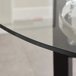 BAXMUY Dining Room Table, 48” Clear Tempered Glass Round Dining Table, With Solid Wood Base Dining Table, 31" High Modern Round Kitchen Table -Songmics Furniture Shop 31wg7D8gufL