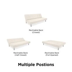 DHP Nola Futon Couch With Tufted Faux Leather Upholstery, Modern Style, White Faux Leather, Twin 11 DHP Nola Futon Couch With Tufted Faux Leather Upholstery, Modern Style, White Faux Leather, Twin -Songmics Furniture Shop 31woyk53eOL