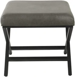 Homepop Home Decor | Modern Square Ottoman With Metal X Base | Ottoman For Living Room & Bedroom | Decorative Home Furniture (Tan And Cream Awning Stripe) -Songmics Furniture Shop 31wtXDWVknL. AC