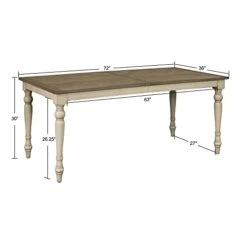 MARTHA STEWART Fiona Solid Wood Dining Table, Rectangular With Rustic Metal Truss Accent,Trestle Legs, Easy Assembly, Industrial Country, For Kitchen, Entryway, Family, Or Bedroom - Light Grey -Songmics Furniture Shop 31wzLZjWf0L