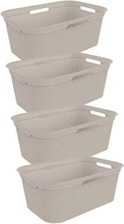 Rotho, Brisen, Set Of 4 Laundry Basket 41 L, Plastic (PP) BPA-free, White, 4 X 40l (59,6 X 39,6 X 31,3 Cm) 13 Rotho, Brisen, Set Of 4 Laundry Basket 41 L, Plastic (PP) BPA-free, White, 4 X 40l (59,6 X 39,6 X 31,3 Cm) -Songmics Furniture Shop 31xBujOgnmL. AC