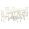 East West Furniture VABO7-LWH-LC Dining Set, 7-Piece