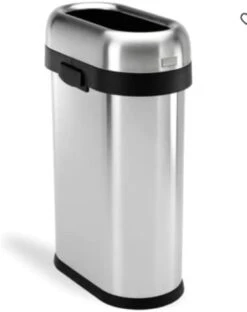Simplehuman 50 Liter / 13.2 Gallon Slim Open Top Trash Can, Commercial Grade Heavy Gauge Brushed Stainless Steel -Songmics Furniture Shop 31xMOsTRRpL. AC