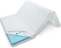 SPRINGSPIRIT Foldable Mattress Full 4-Inch 75“x 54“ With Bamboo Cooling Mattress Topper Protector Cover Trifold For Multi-uses, Portable Floor Sofa Bed Camping Mattress Non-Slip -Songmics Furniture Shop 31xXaelSRqL. AC