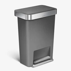Simplehuman 45 Liter / 12 Gallon Rectangular Kitchen Step Trash Can With Soft-Close Lid, Black Plastic -Songmics Furniture Shop 31xajxEqqjL